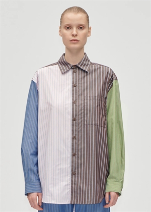 Pocket oversized multi stripe skjorte Multistripes Mix Stine Goya 